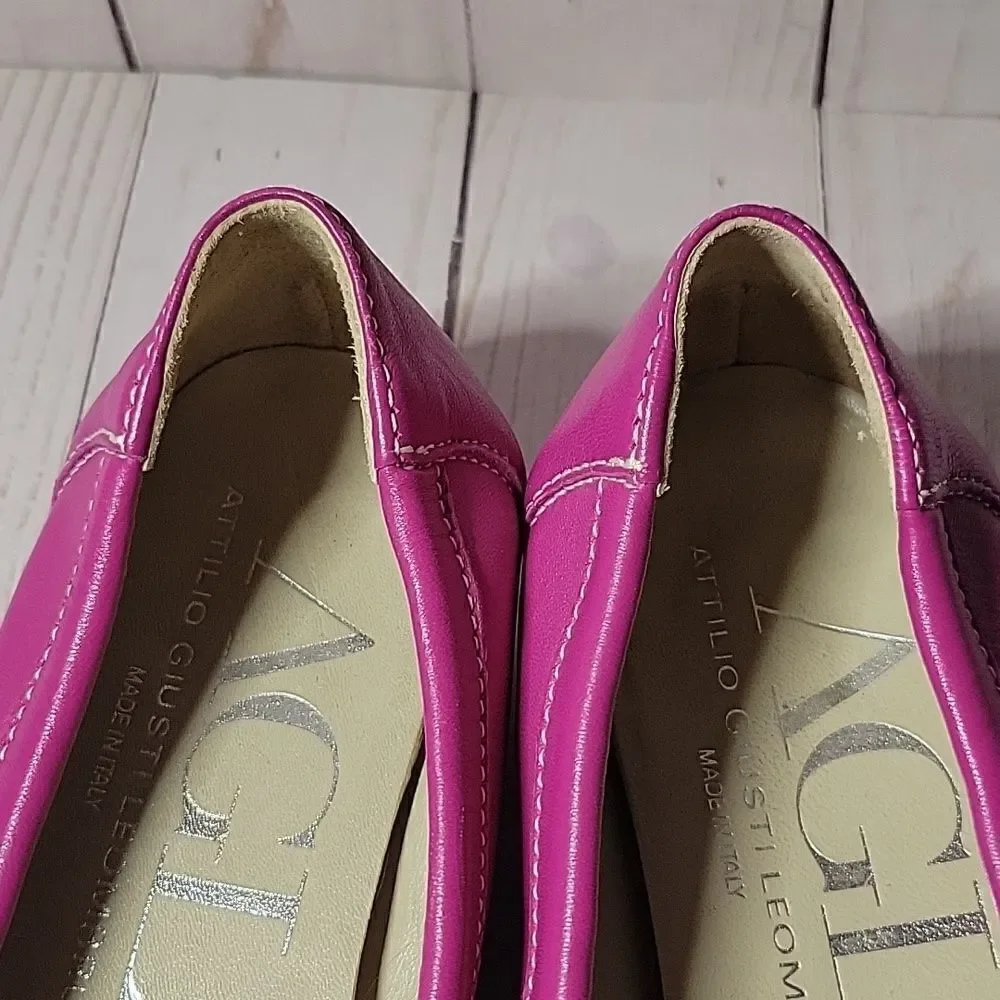 AGL ATTILIO GUISTI LEOMBRUNI 35 EU 5 US Ballet Flats Fuchsia Pink Leather ITALY